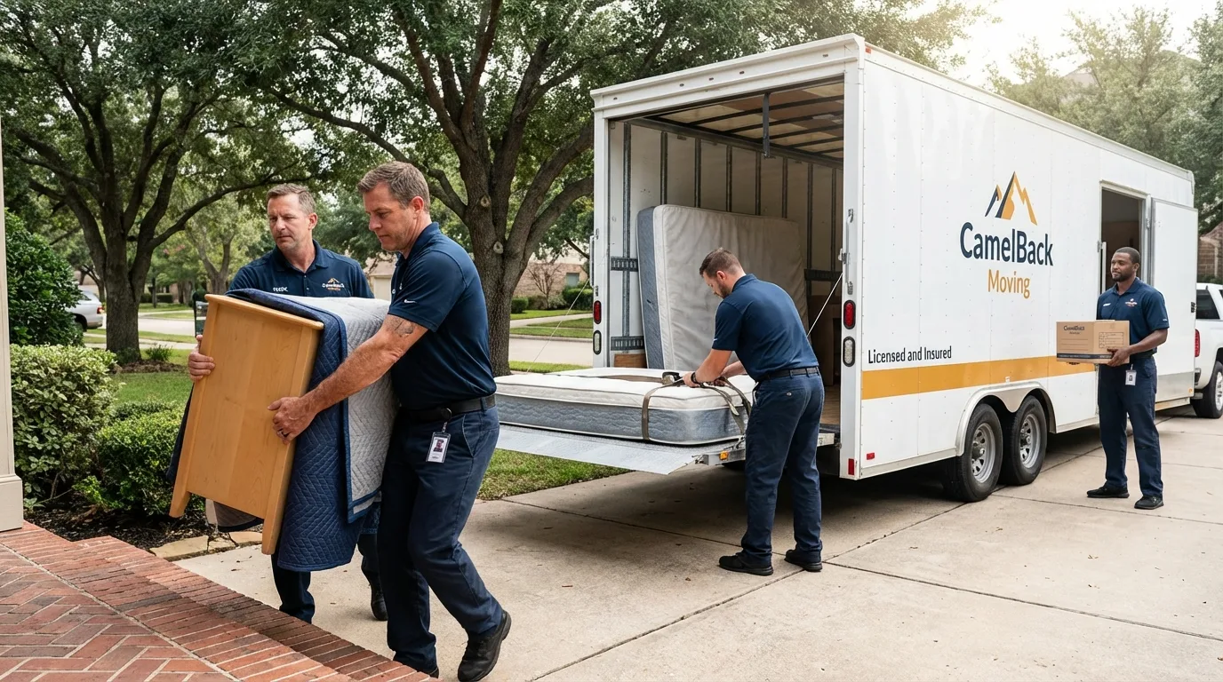 Crew loading residential truck for cross-state move from Delmar, DE